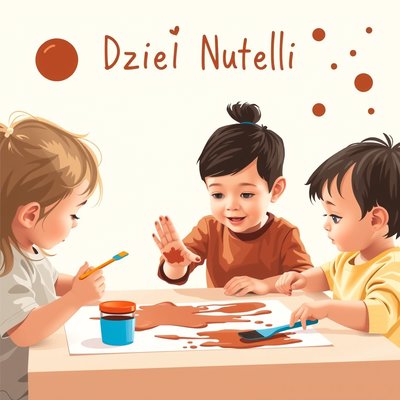 Plakat: Dzień Nutelli — czekoladowe malowanie palcami