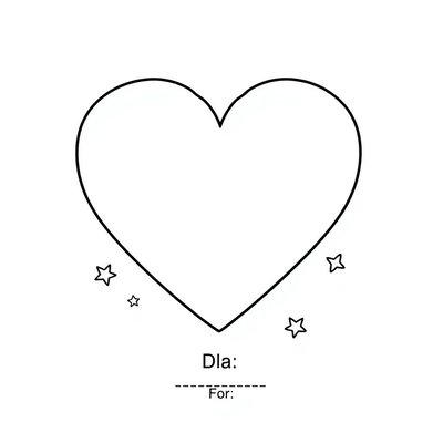 Kolorowanka - serduszko z miejscem na imię