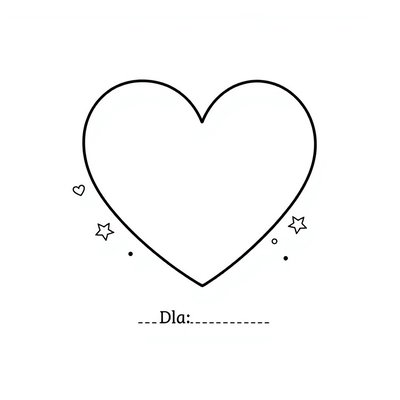 Kolorowanka - serduszko z miejscem na imię