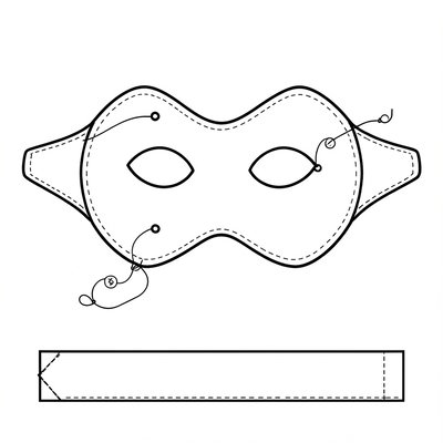Szablon do wycięcia — Prosta opaska/maska