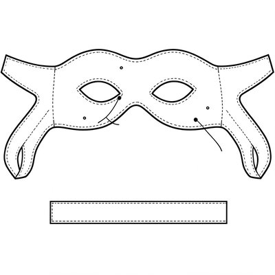 Szablon do wycięcia — Prosta opaska/maska