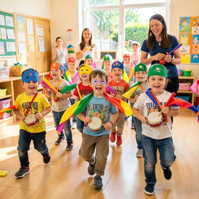 Dzieci w karnawałowym korowodzie