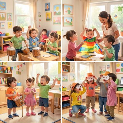 Karnawałowa scena muzyczno-ruchowa — ilustracja zadania