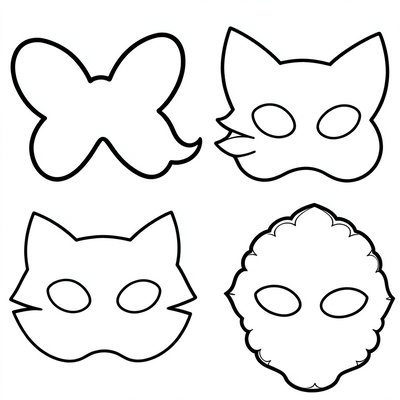 Papierowe maski — szablony do kolorowania