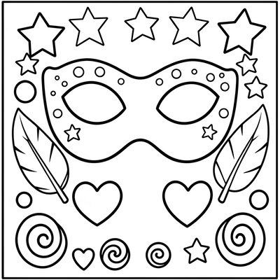 Kolorowanki — kontury masek
