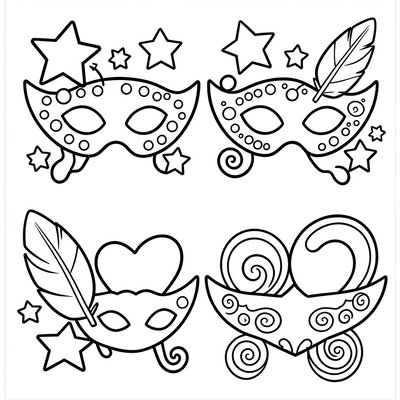 Kolorowanki — kontury masek