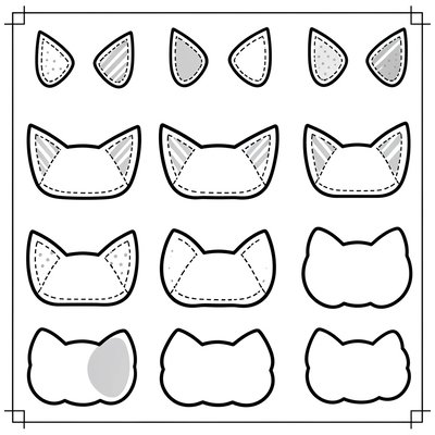 Arkusz z uszkami — różne rozmiary