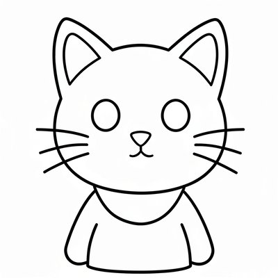 Kolorowanka — prosty kontur kota