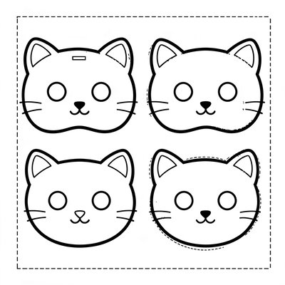 Szablon maski kota — kontury do wycięcia