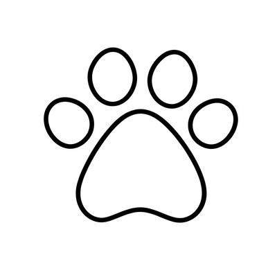 Szablon: kontur kociej łapki do kolorowania