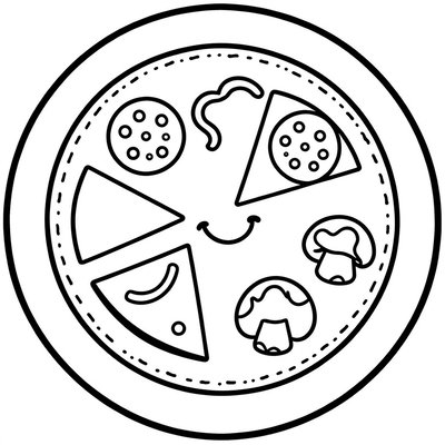 Kolorowanka: pizza do kolorowania