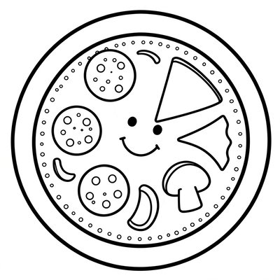 Kolorowanka: pizza do kolorowania