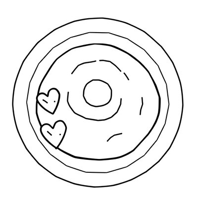 Kolorowanka — Talerzyk-naleśnik (kontur)