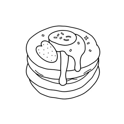 Kolorowanka: Naleśnik z dodatkami (czarno-biała)