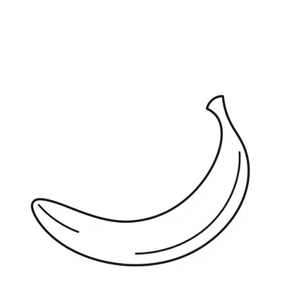 Szablon: Banan — kształt do wyklejanki