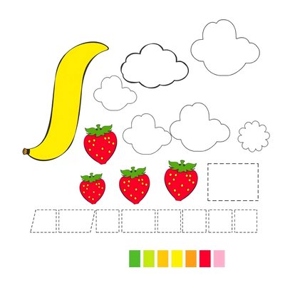 Szablony dodatków: banan, truskawka, bita śmietana