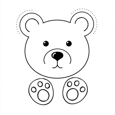 Szablon wycięcia — elementy buzi misia