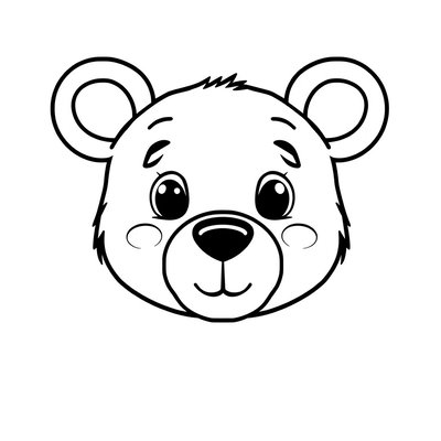Kolorowanka - pyszczek misia do kolorowania