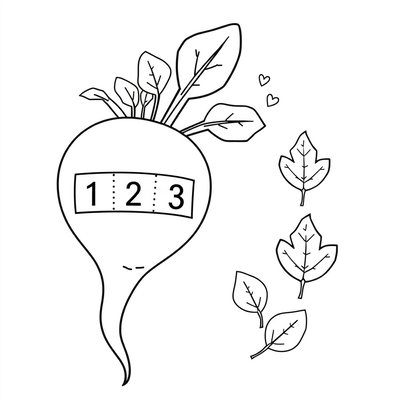 Kolorowanka — liczenie liści (1–3)