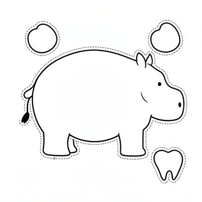 Szablon hipopotama (duży)