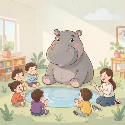 Plakat: Dzień Hipopotama