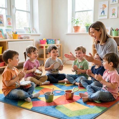 Scena: Dzieci w kręgu grają razem