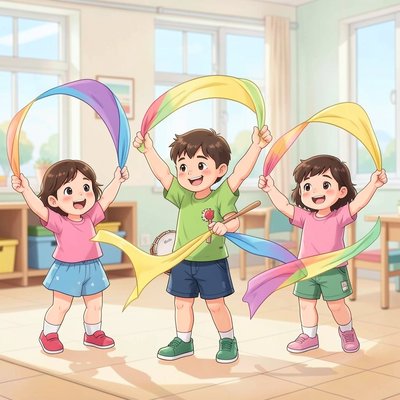 Scena ruchu i improwizacji z chustkami