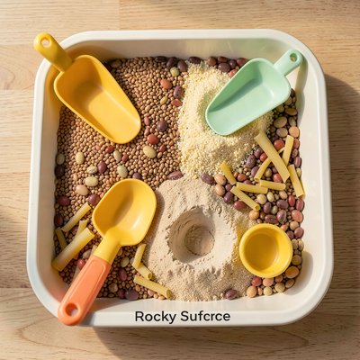 Stacja B — Kamienista powierzchnia (taca sensoryczna)