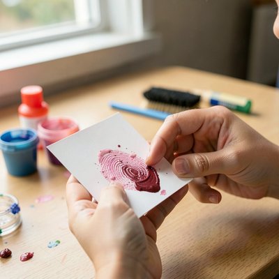 Demonstracja: tworzenie serduszka odciskiem palca (zbliżenie)