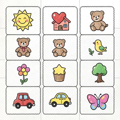 Arkusz znaczków do wycinania i ozdabiania