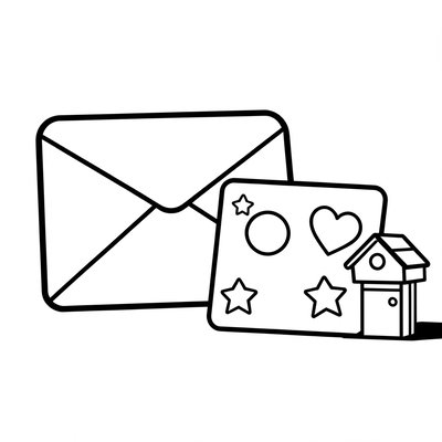 Kolorowanka: list i koperta (prosta)