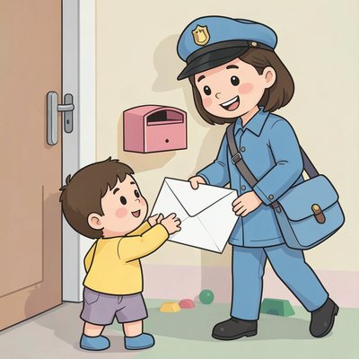 Ilustracja przyjaznego listonosza