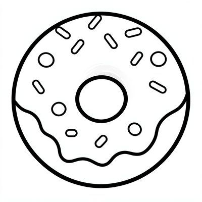 Kolorowanka — pączek z posypką