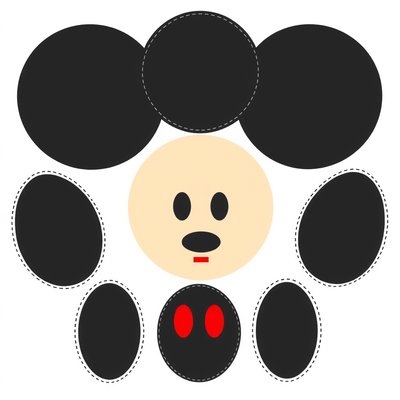 Szablon elementów A4 — wycięcia