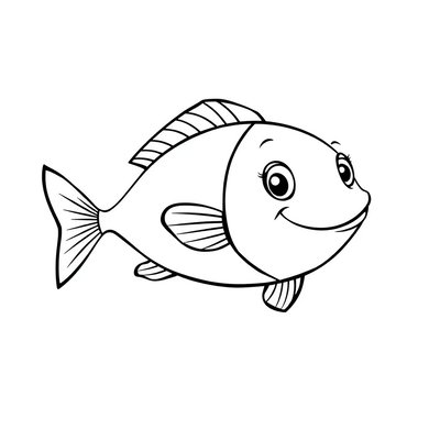 Kolorowanka: konturowa rybka