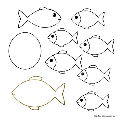 Szablon elementów rybki (A4) - wycinanki