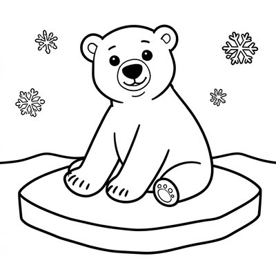 Kolorowanka — miś polarny na kry