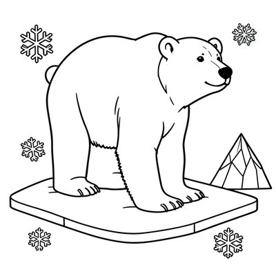 Kolorowanka: niedźwiedź polarny (proste kontury)