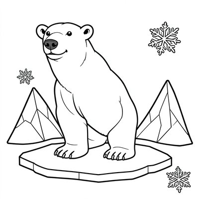 Kolorowanka: niedźwiedź polarny (proste kontury)