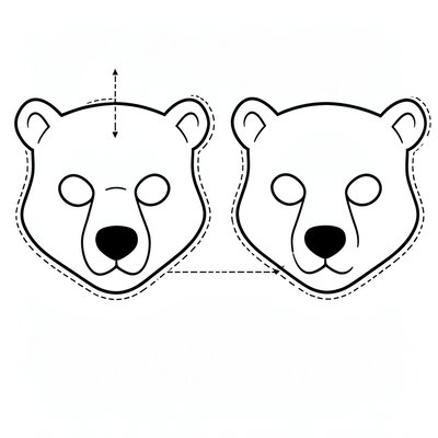 Szablon maski niedźwiedzia polarnego (do wydruku)