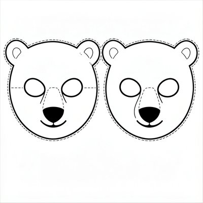Szablon maski niedźwiedzia polarnego (do wydruku)