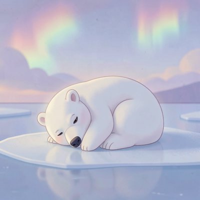 Uspokajanie - niedźwiadek śpi (ilustracja uspokajająca)