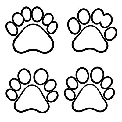 Szablon łapy niedźwiedzia — prosty kontur do druku