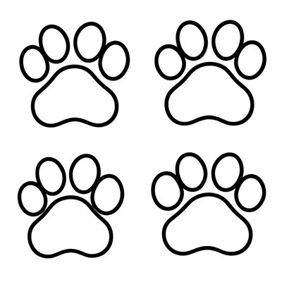 Szablon łapy niedźwiedzia — prosty kontur do druku