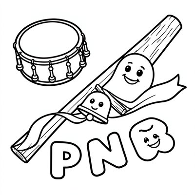 Kolorowanka — instrumenty i litery