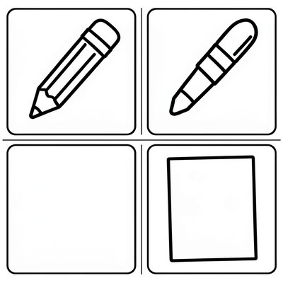 Kolorowanka: Przybory pisarskie