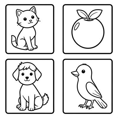 Kolorowanki — kto/co (linie)