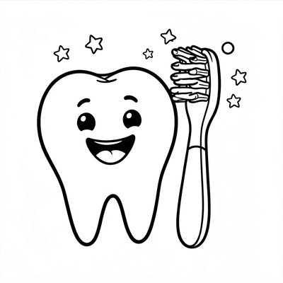 Kolorowanka — Ząbek i szczoteczka