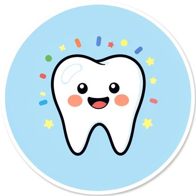 Naklejka pochwały — okrągła z Ząbkiem