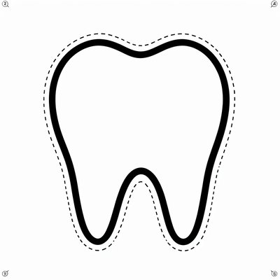 Szablon dużego zęba do wycięcia